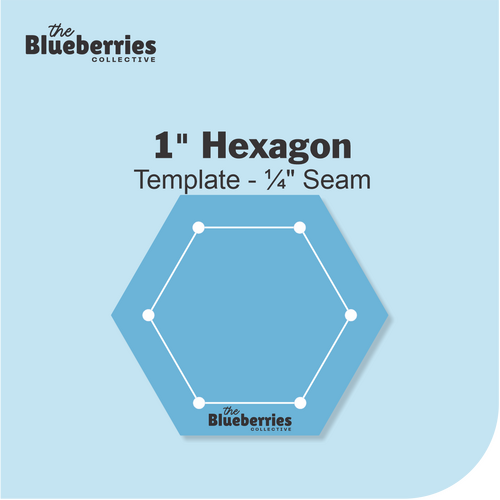 1" Hexagon Template - ¼" Seam