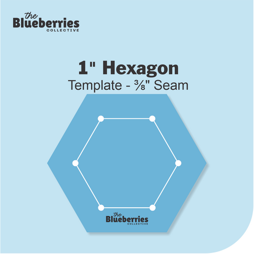 1" Hexagon Template - ⅜" Seam